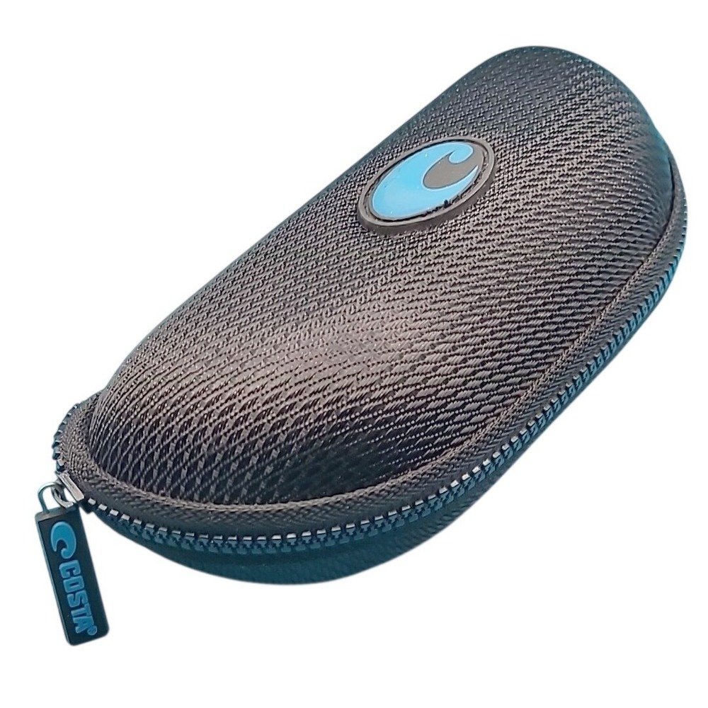 Costa Del Mar Black Sunglass Zipper Hard‎ Case Blue Logo